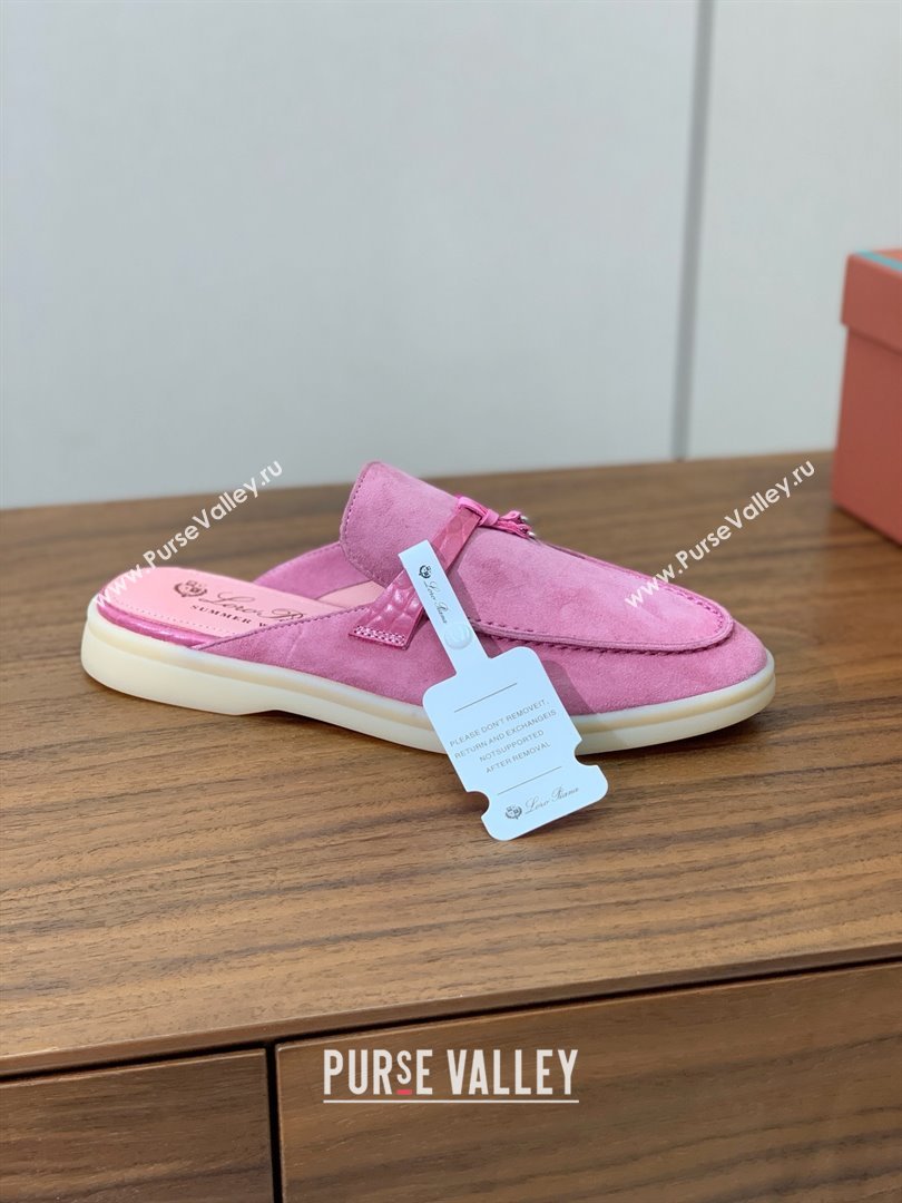 Loro Piana Charms Walk Babouche Loafer in Suede LP061915 Peach Pink 2025 (HH-25061915)