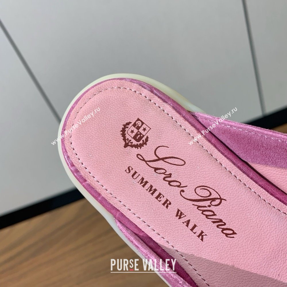 Loro Piana Charms Walk Babouche Loafer in Suede LP061915 Peach Pink 2025 (HH-25061915)