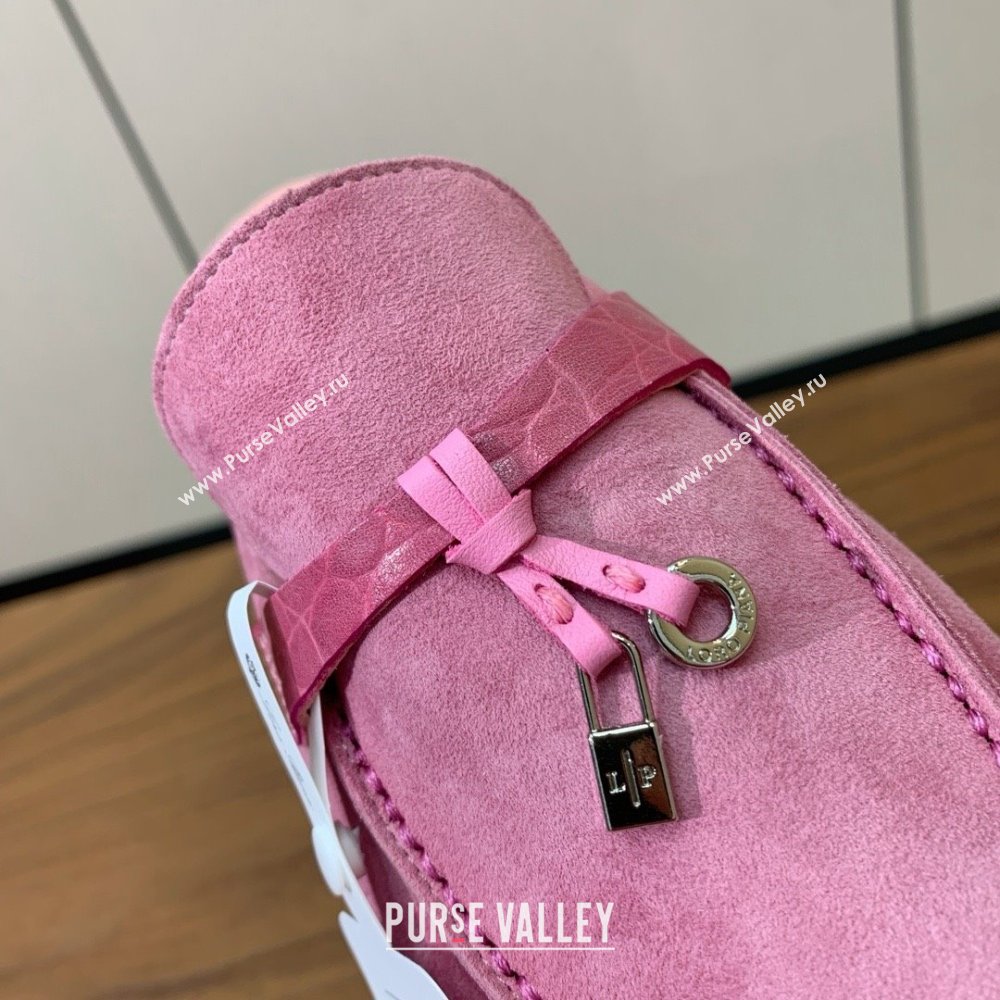 Loro Piana Charms Walk Babouche Loafer in Suede LP061915 Peach Pink 2025 (HH-25061915)