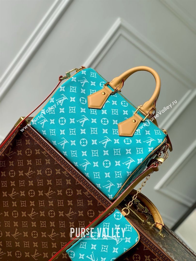 Louis Vuitton Speedy P9 Bandouliere 30 Bag in Calf Leather M21108 Turquoise 2025 (K-25061214)