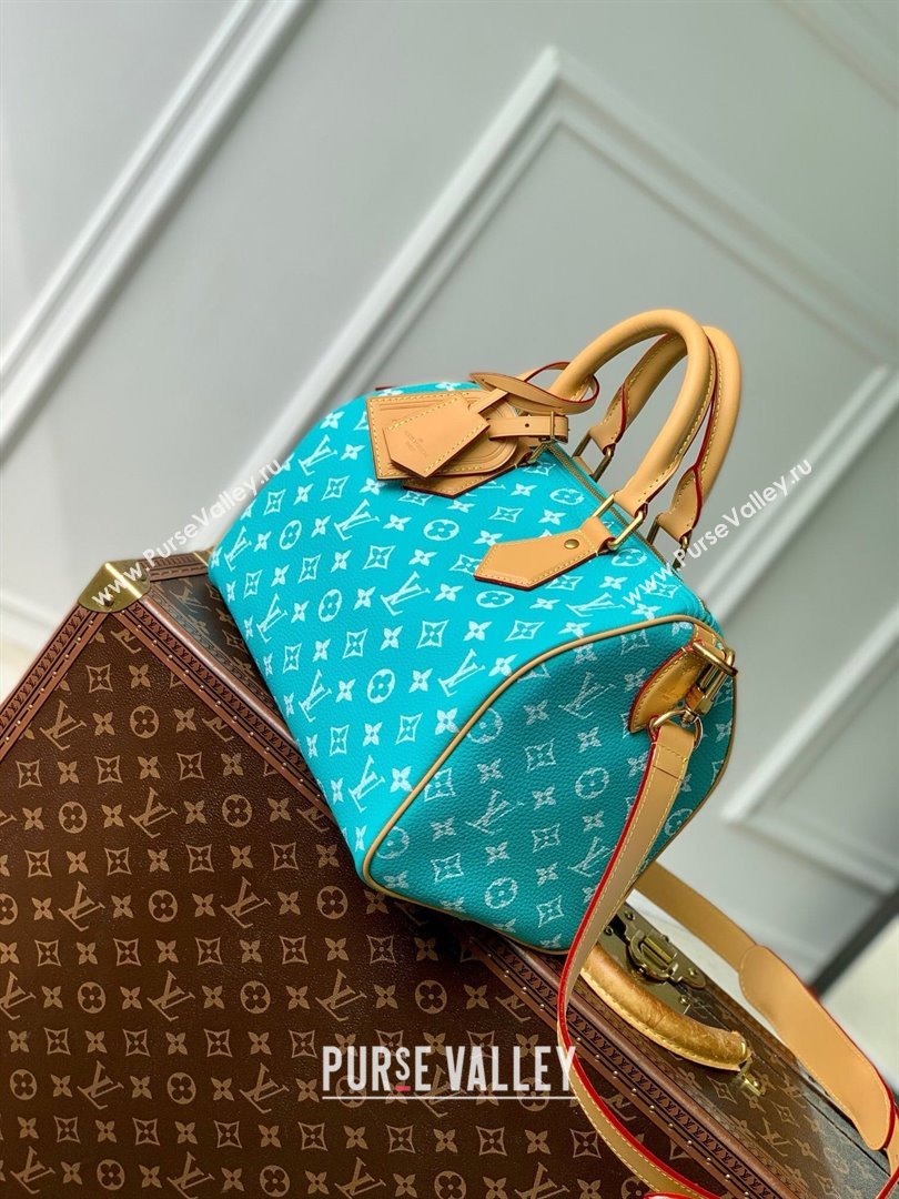 Louis Vuitton Speedy P9 Bandouliere 30 Bag in Calf Leather M21108 Turquoise 2025 (K-25061214)