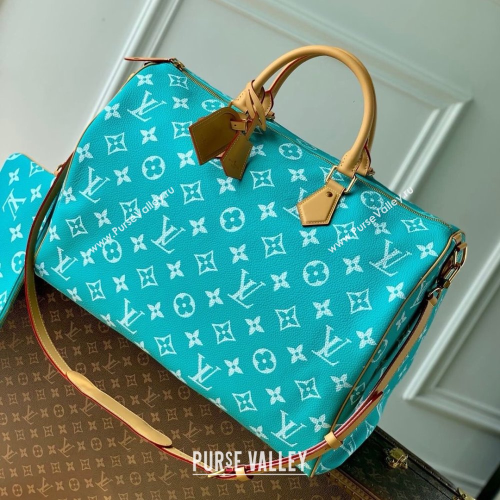 Louis Vuitton Speedy P9 Bandouliere 40 Bag in Calf Leather M11564 Turquoise 2025 (K-25061215)