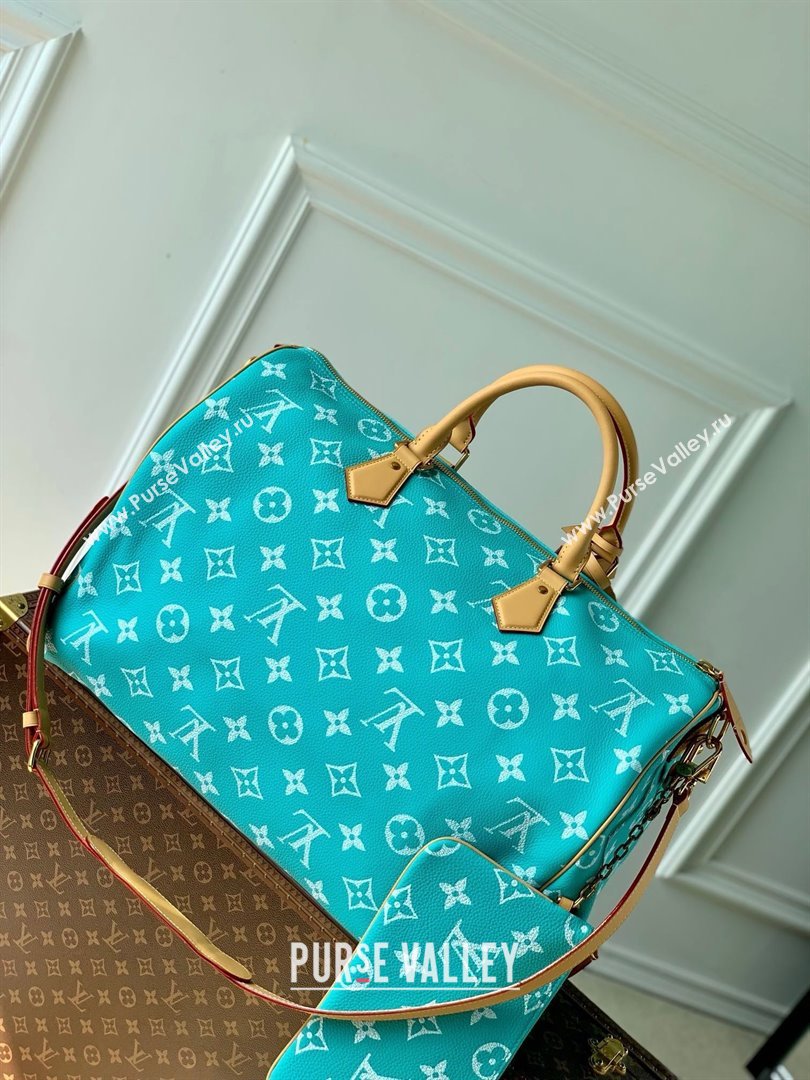 Louis Vuitton Speedy P9 Bandouliere 40 Bag in Calf Leather M11564 Turquoise 2025 (K-25061215)