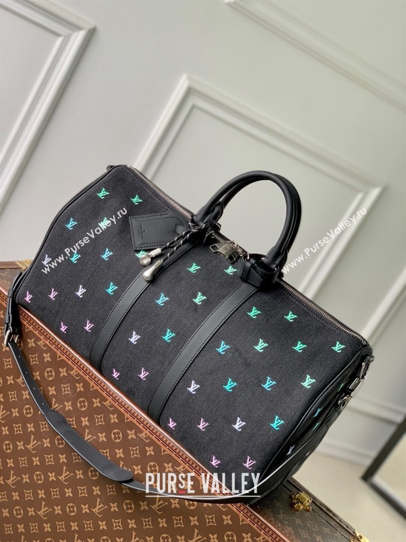 Louis Vuitton Keepall Bandouliere 50 in LV Blason Denim M13966 2025 (K-25061218)