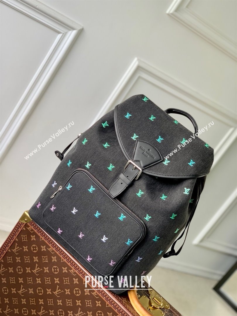 Louis Vuitton Montsouris Backpack in LV Blason Denim M14135 2025 (K-25061301)