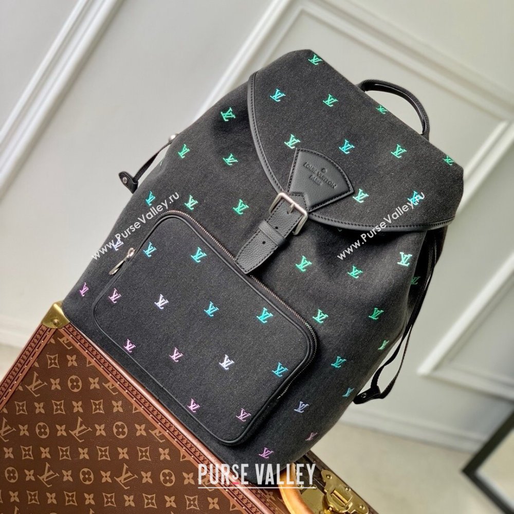 Louis Vuitton Montsouris Backpack in LV Blason Denim M14135 2025 (K-25061301)