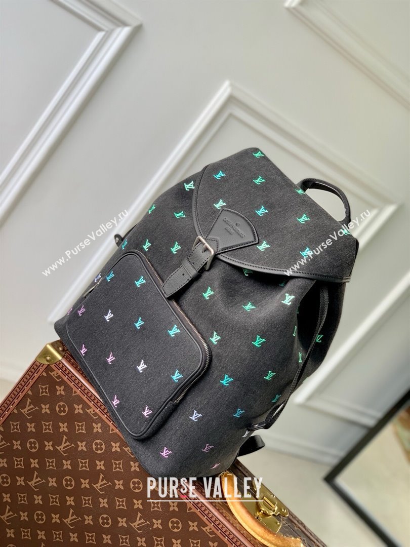 Louis Vuitton Montsouris Backpack in LV Blason Denim M14135 2025 (K-25061301)