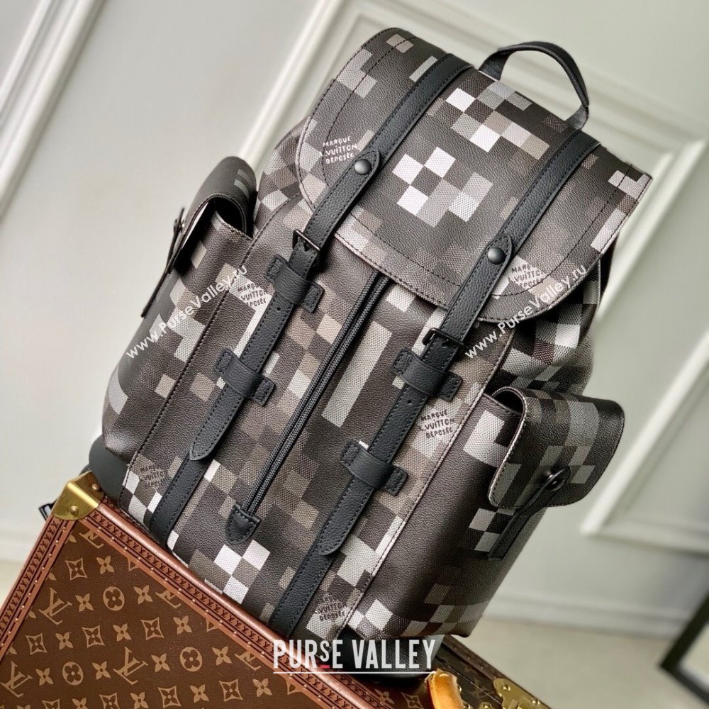 Louis Vuitton Christopher MM in Damoflage Black Canvas M14952 2025 (K-25061302)