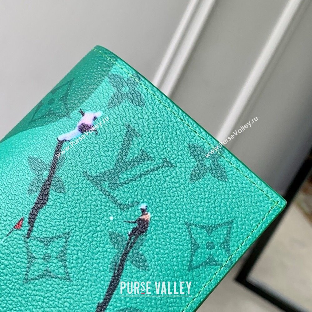 Louis Vuitton Passport Cover in Coloured Monogram Canvas M14875 Green 2025 (K-25061304)
