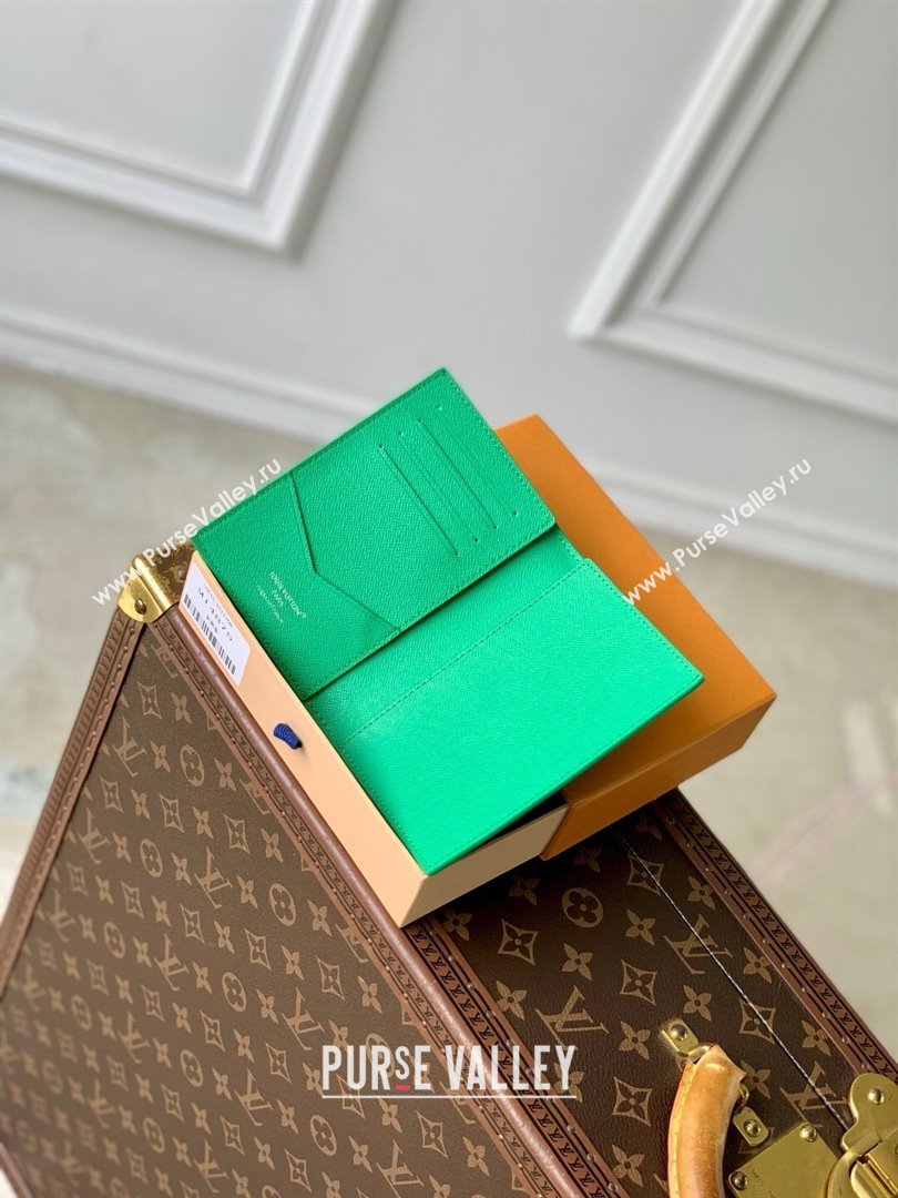 Louis Vuitton Passport Cover in Coloured Monogram Canvas M14875 Green 2025 (K-25061304)
