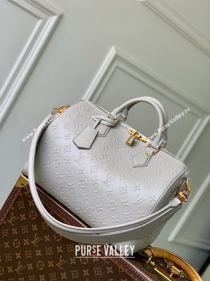 Louis Vuitton Speedy Soft 30 Bag in Cloud Gray Calfskin Leather M25670 2025 (K-25061204)