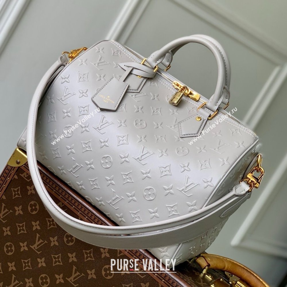 Louis Vuitton Speedy Soft 30 Bag in Cloud Gray Calfskin Leather M25670 2025 (K-25061204)
