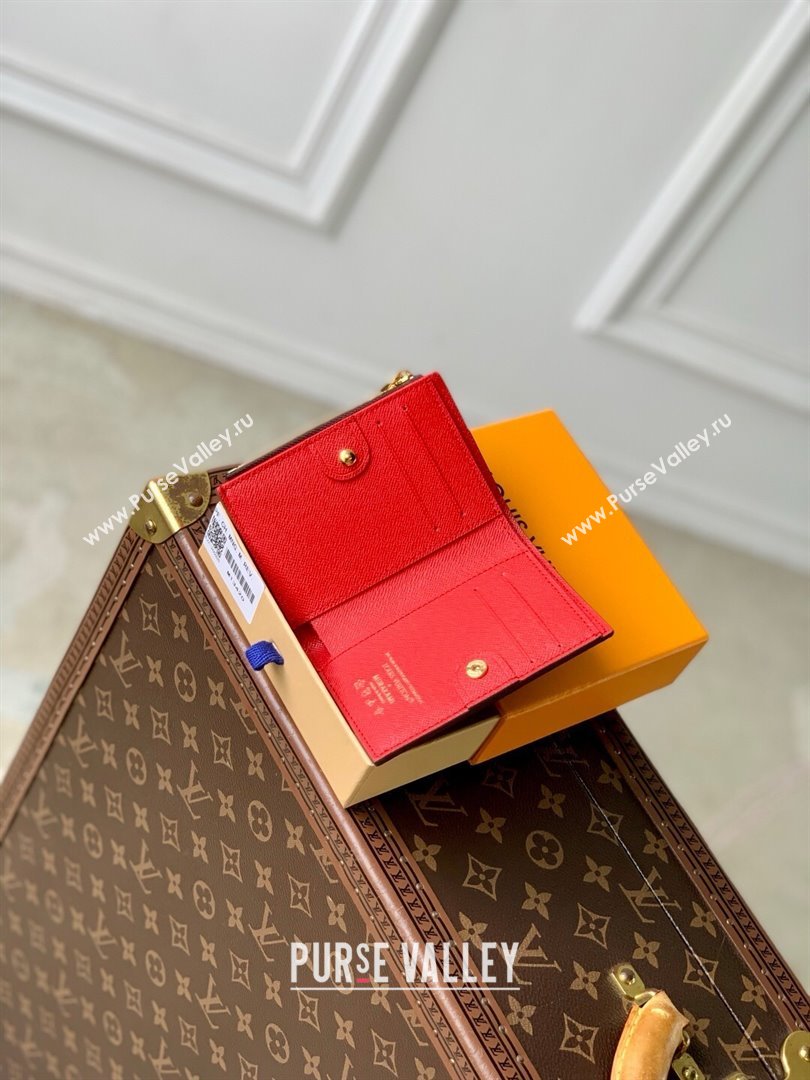 Louis Vuitton LV x TM Lisa Wallet in Monogram Cherry Canvas M13420 2025 (K-25061306)