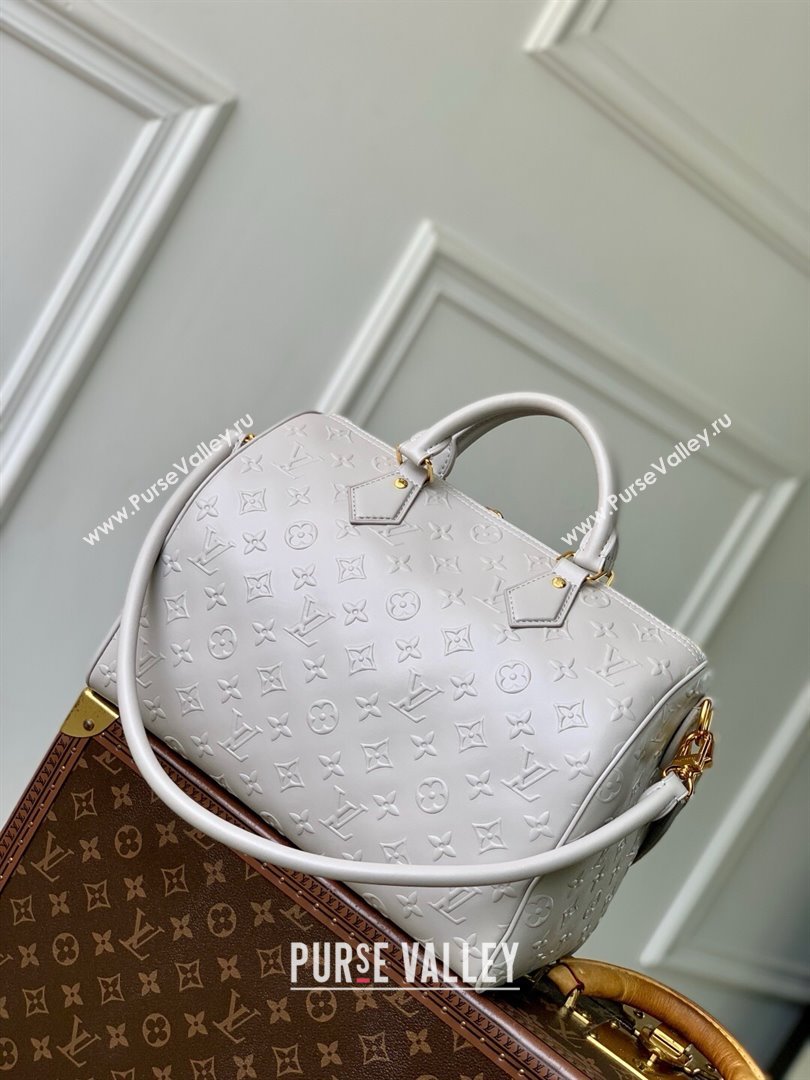 Louis Vuitton Speedy Soft 30 Bag in Cloud Gray Calfskin Leather M25670 2025 (K-25061204)