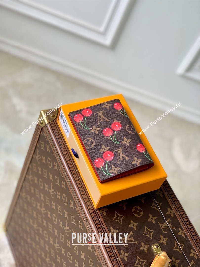 Louis Vuitton LV x TM Passport Cover in Monogram Cherry Canvas M13424 2025 (K-25061307)