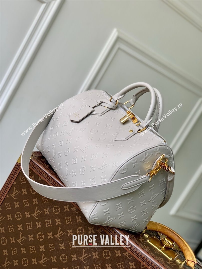 Louis Vuitton Speedy Soft 30 Bag in Cloud Gray Calfskin Leather M25670 2025 (K-25061204)