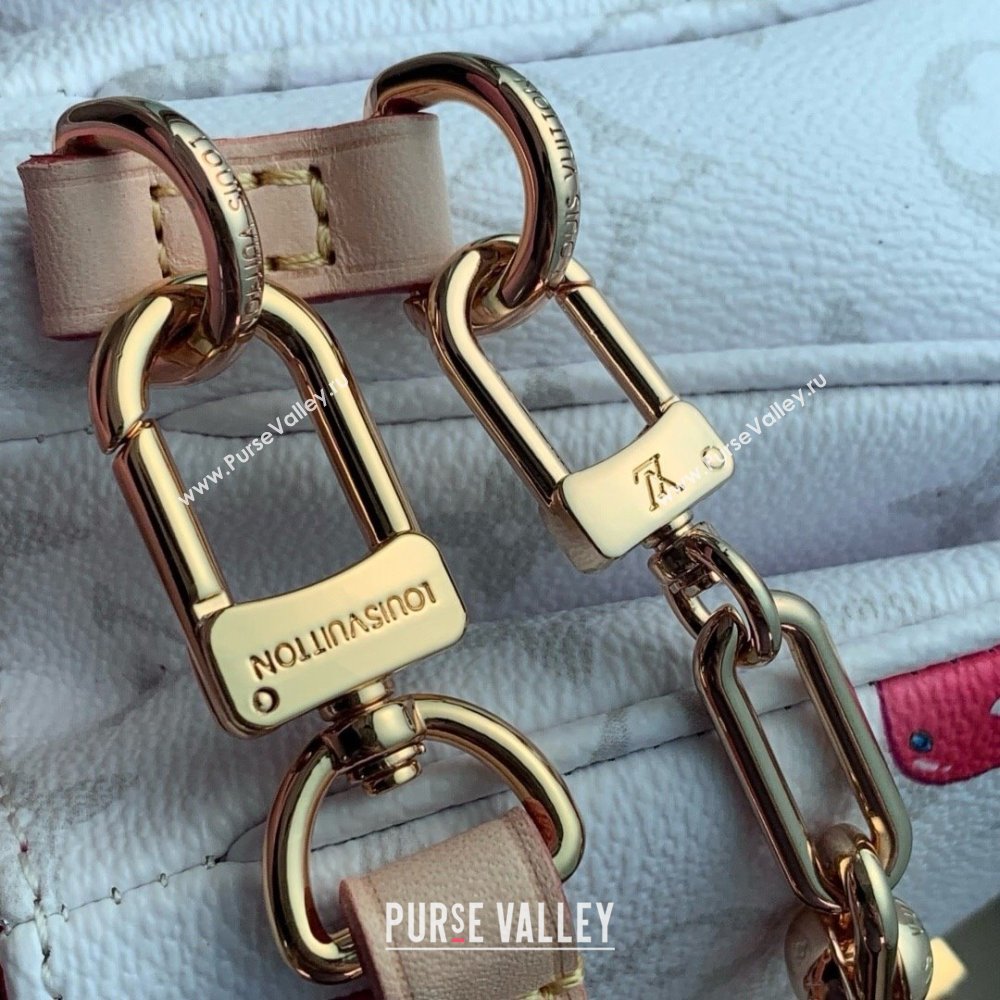 Louis Vuitton LV x TM Pochette Metis East West Bag in Monogram Cherry Canvas M14231 White 2025 (K-25061308)