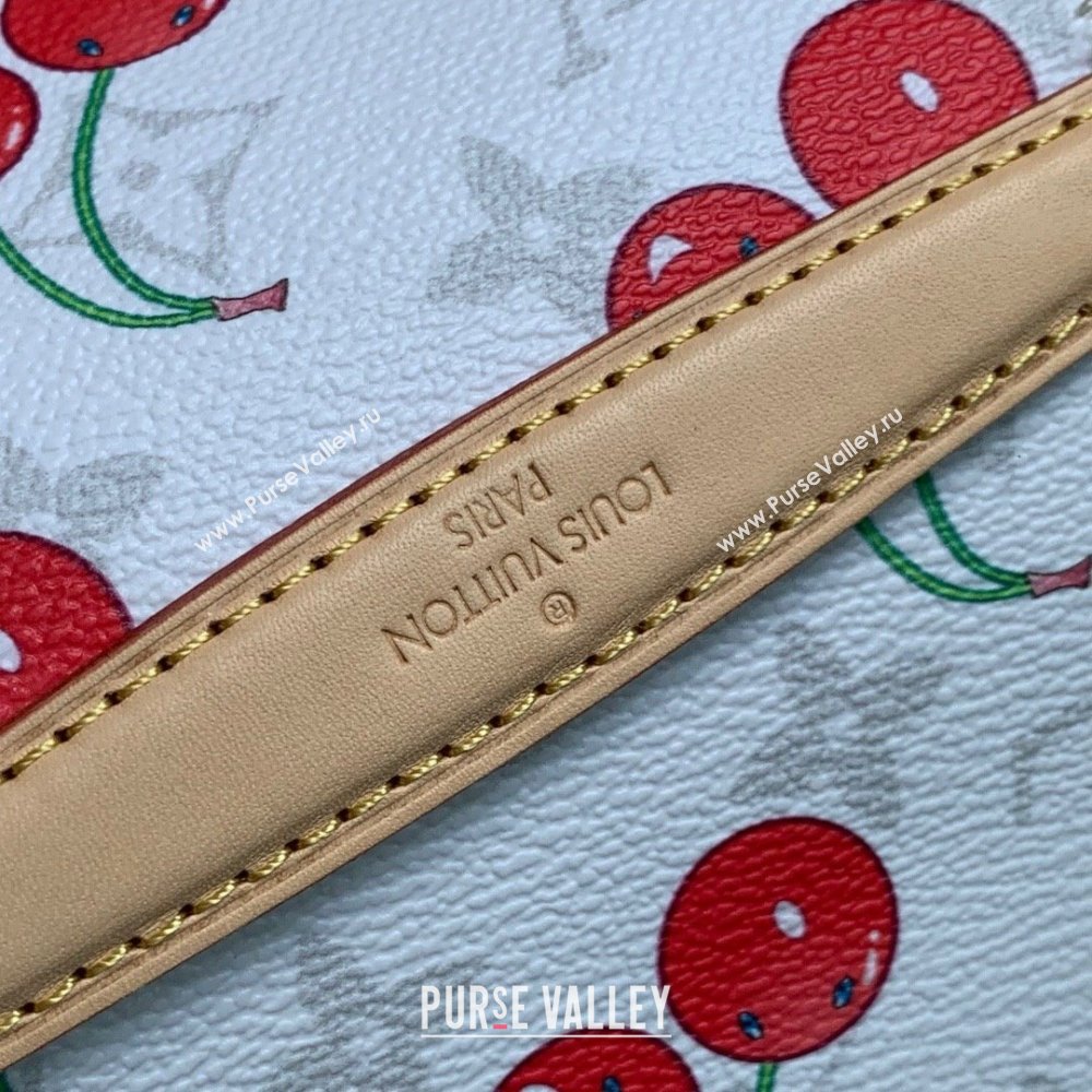 Louis Vuitton LV x TM Pochette Metis East West Bag in Monogram Cherry Canvas M14231 White 2025 (K-25061308)