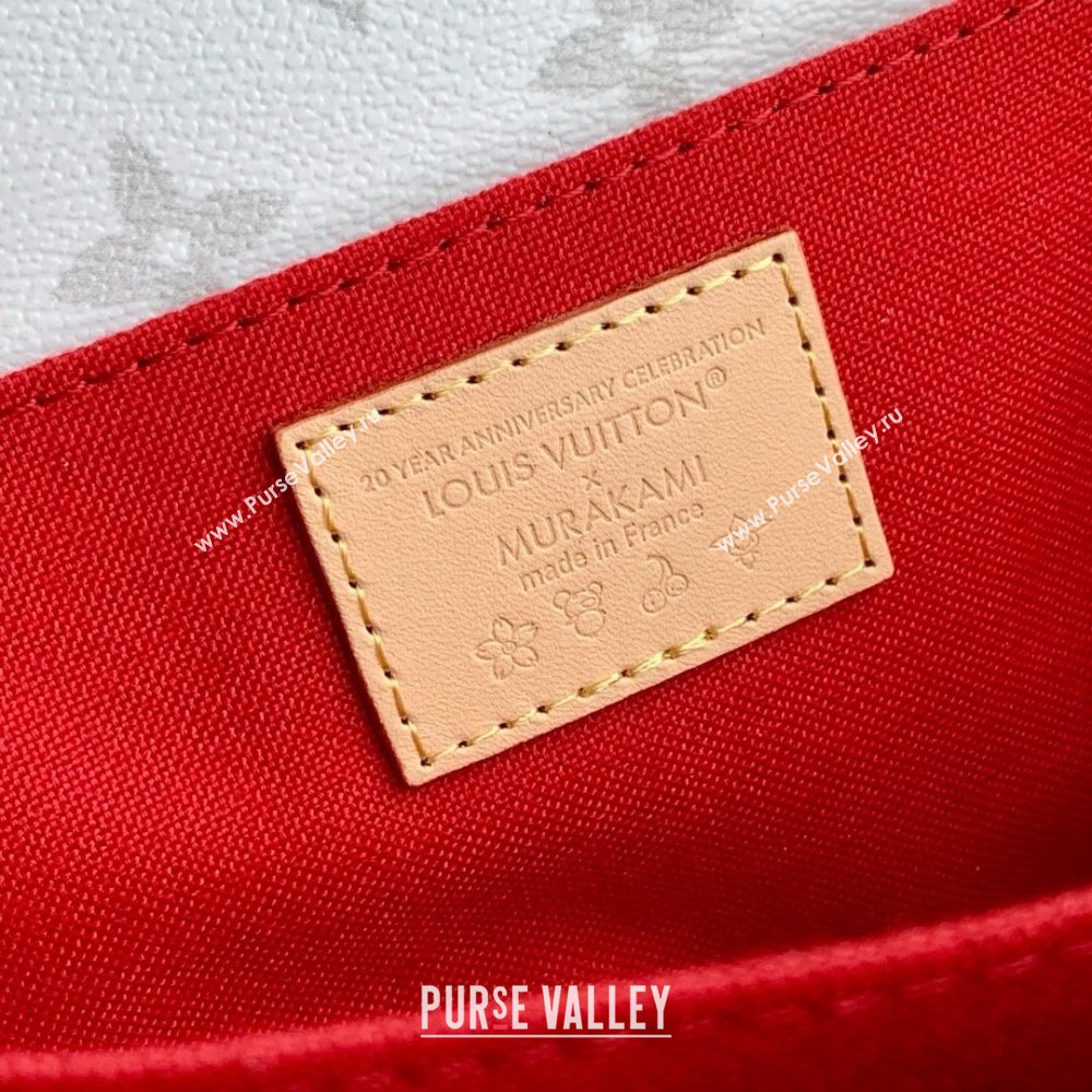 Louis Vuitton LV x TM Pochette Metis East West Bag in Monogram Cherry Canvas M14231 White 2025 (K-25061308)