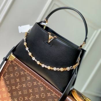 Louis Vuitton Capucines MM Souple Bag in Calf Leather M12924 Black 2025 (K-25061309)