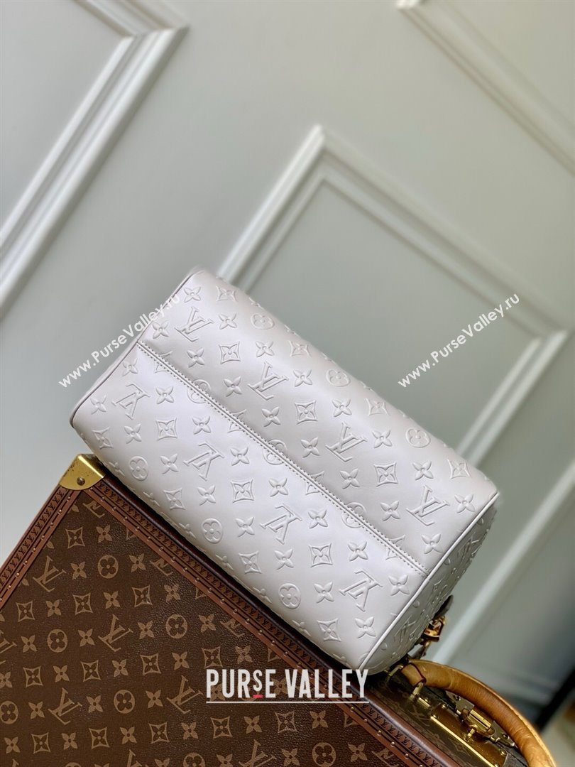 Louis Vuitton Speedy Soft 30 Bag in Cloud Gray Calfskin Leather M25670 2025 (K-25061204)