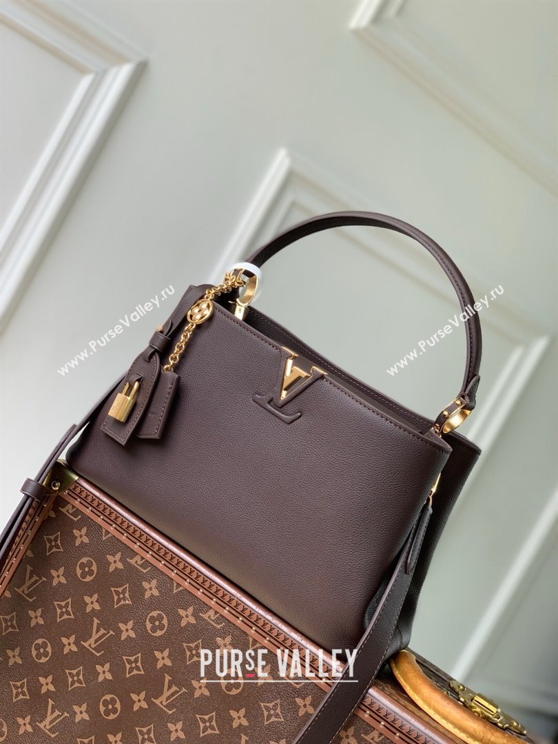 Louis Vuitton Capucines MM Souple Bag in Calf Leather M12927 Chocolate 2025 (K-25061310)