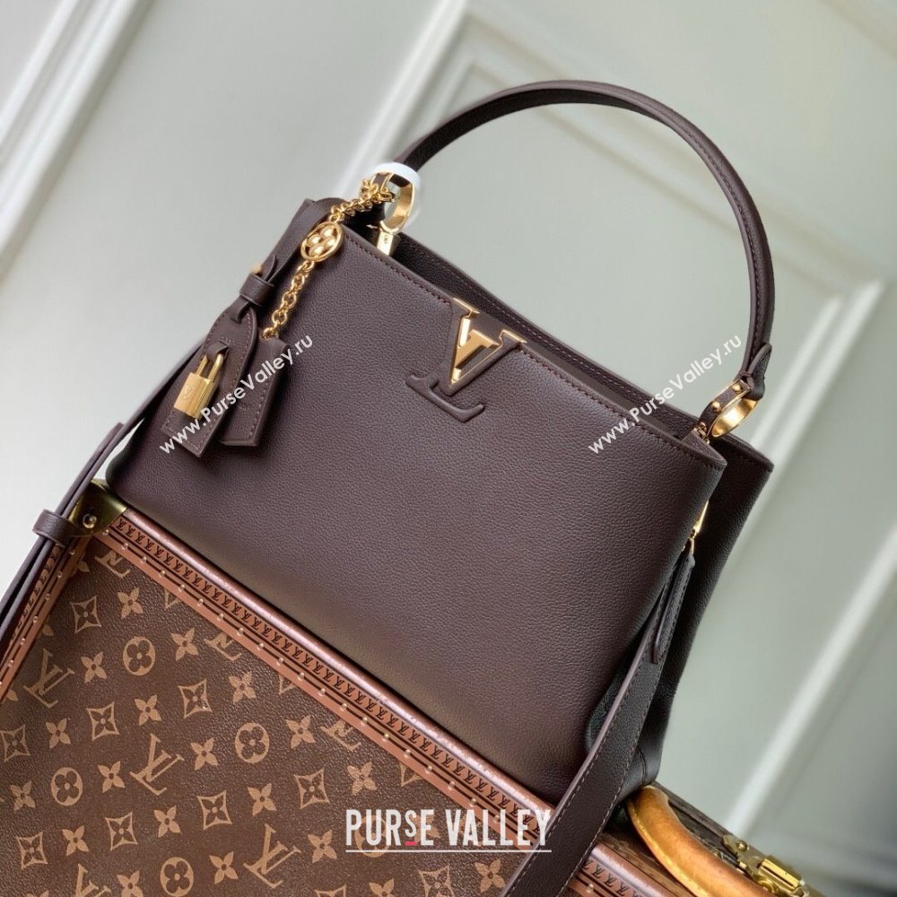 Louis Vuitton Capucines MM Souple Bag in Calf Leather M12927 Chocolate 2025 (K-25061310)