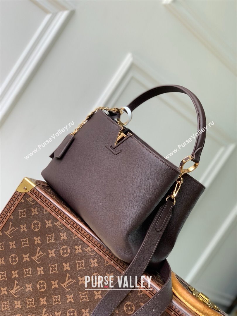Louis Vuitton Capucines MM Souple Bag in Calf Leather M12927 Chocolate 2025 (K-25061310)