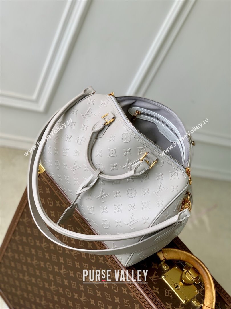 Louis Vuitton Speedy Soft 30 Bag in Cloud Gray Calfskin Leather M25670 2025 (K-25061204)