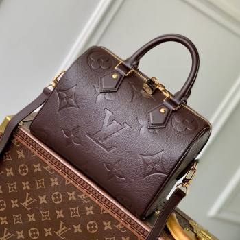Louis Vuitton Speedy Bandouliere 25 Bag in Embossed Grained Cowhide Leather M14043 Burgundy 2025 (K-25061205)
