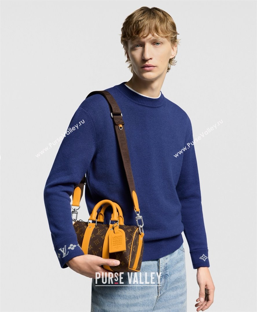 Louis Vuitton Keepall Bandouliere 25 Bag in Monogram Macassar Canvas Safran Yellow M12733 2025 (K-25061312)