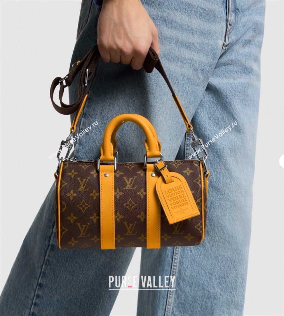 Louis Vuitton Keepall Bandouliere 25 Bag in Monogram Macassar Canvas Safran Yellow M12733 2025 (K-25061312)
