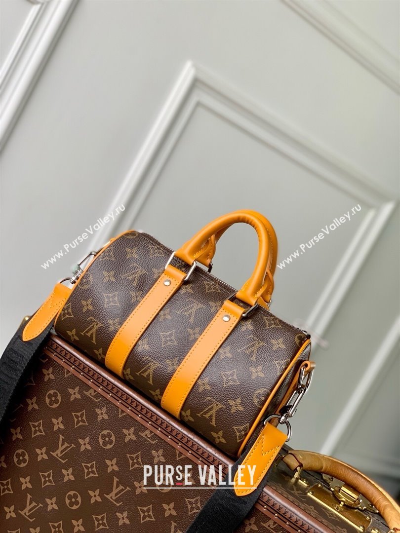 Louis Vuitton Keepall Bandouliere 25 Bag in Monogram Macassar Canvas Safran Yellow M12733 2025 (K-25061312)