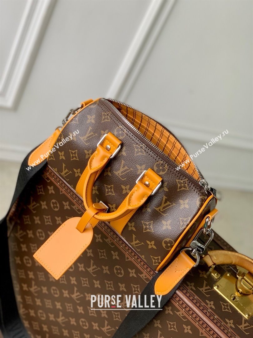 Louis Vuitton Keepall Bandouliere 25 Bag in Monogram Macassar Canvas Safran Yellow M12733 2025 (K-25061312)
