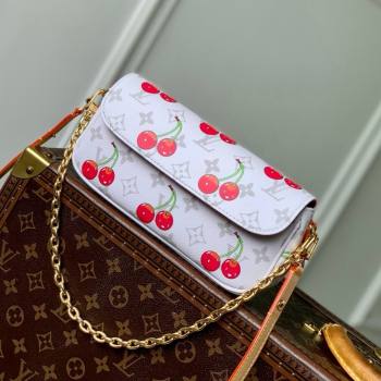 Louis Vuitton LV x TM Wallet On Chain Ivy Bag in Monogram Cherry Canvas M14239 White 2025 (K-25061314)