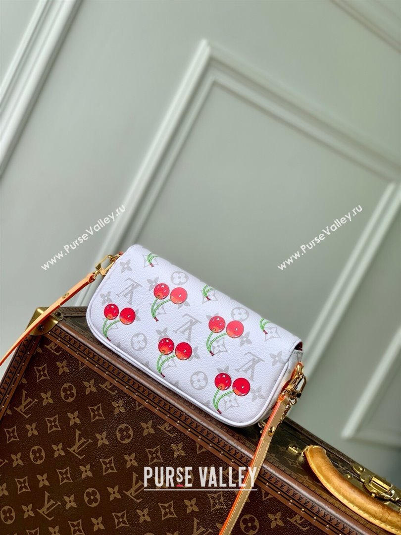 Louis Vuitton LV x TM Wallet On Chain Ivy Bag in Monogram Cherry Canvas M14239 White 2025 (K-25061314)