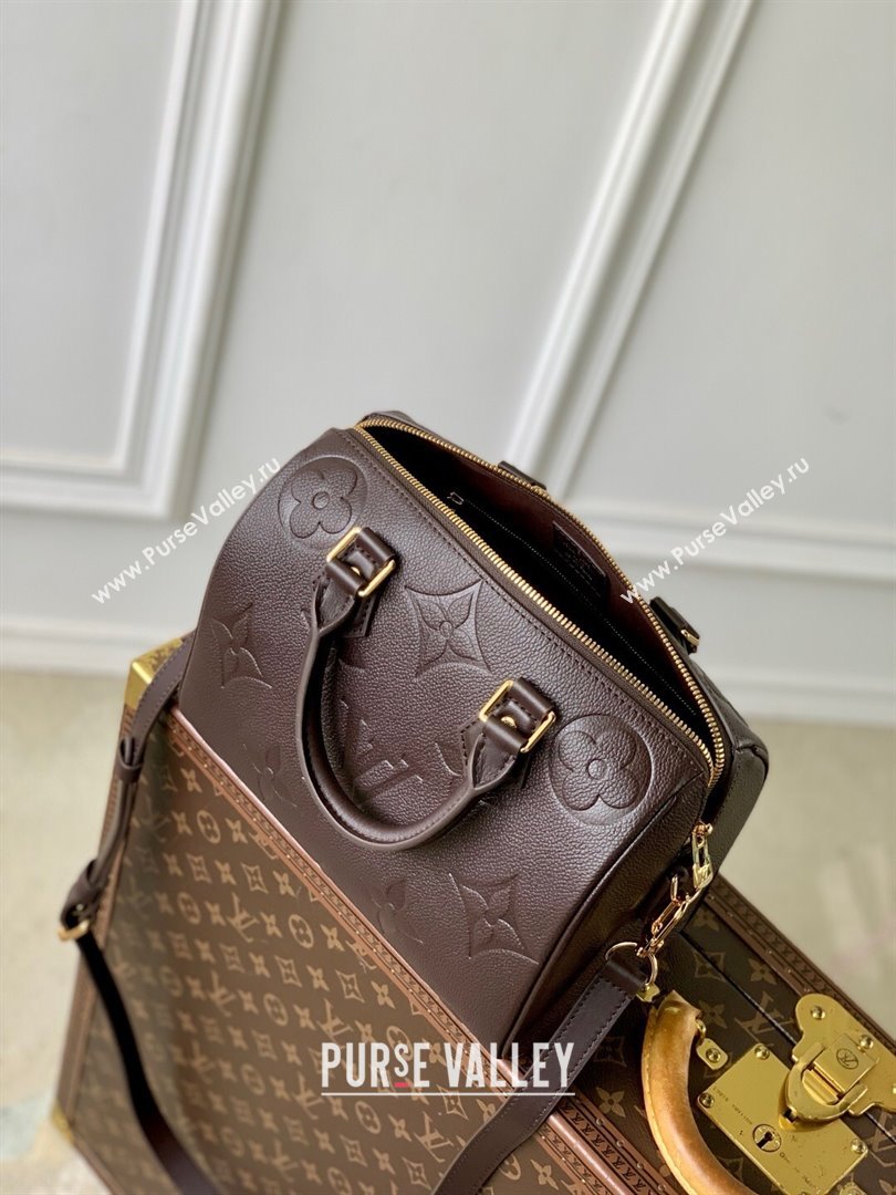 Louis Vuitton Speedy Bandouliere 25 Bag in Embossed Grained Cowhide Leather M14043 Burgundy 2025 (K-25061205)