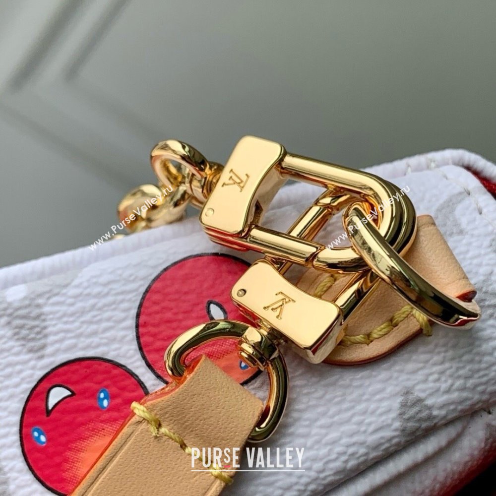 Louis Vuitton LV x TM Wallet On Chain Ivy Bag in Monogram Cherry Canvas M14239 White 2025 (K-25061314)