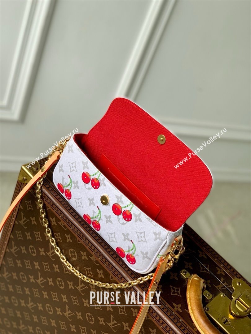 Louis Vuitton LV x TM Wallet On Chain Ivy Bag in Monogram Cherry Canvas M14239 White 2025 (K-25061314)