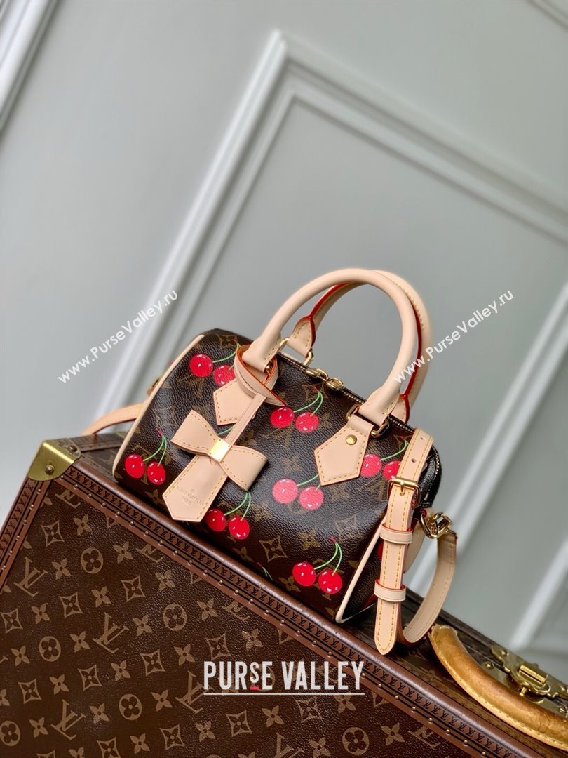 Louis Vuitton LV x TM Speedy Bandouliere 20 Bag in Monogram Cherry Canvas M13094 2025 (K-25061206)