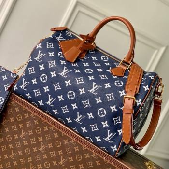 Louis Vuitton Speedy P9 Bandouliere 40 Bag in Calf Leather M24418 Blue 2025 (K-25061209)