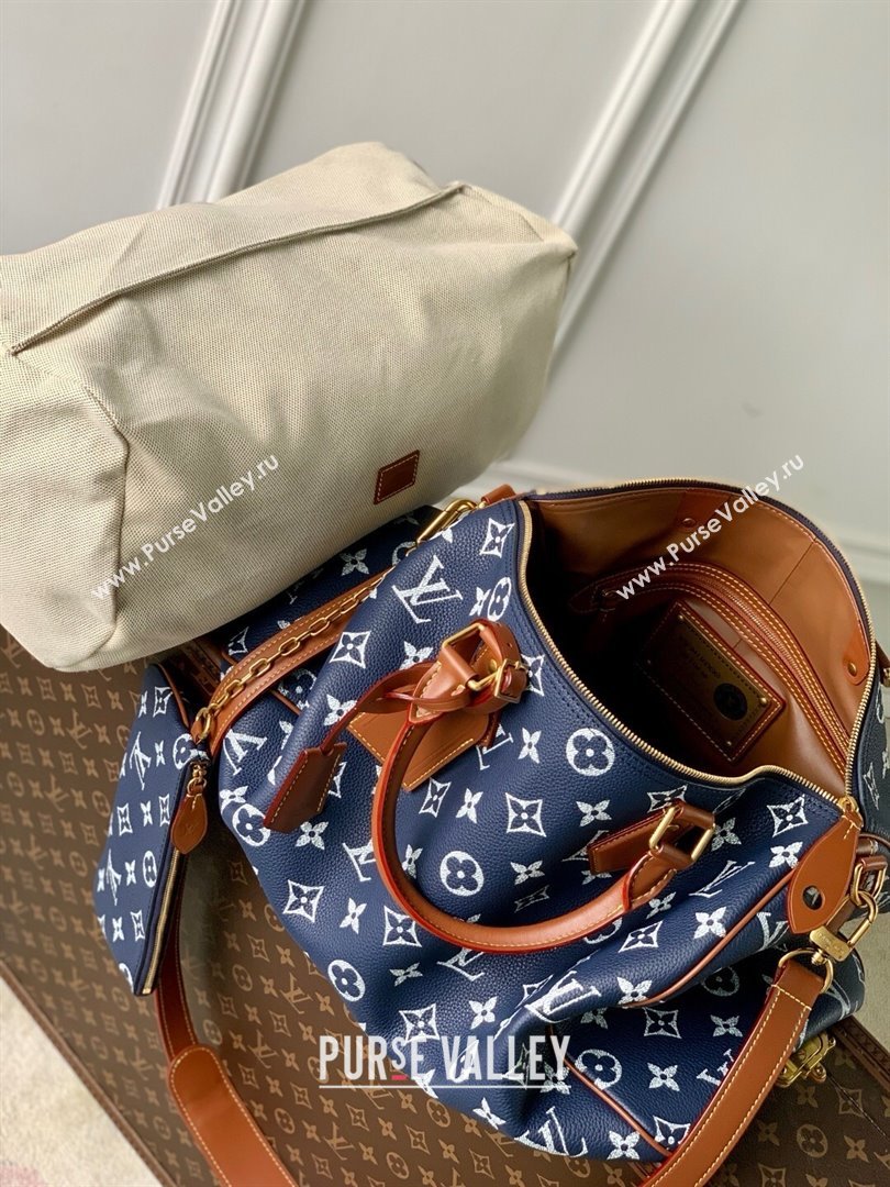 Louis Vuitton Speedy P9 Bandouliere 40 Bag in Calf Leather M24418 Blue 2025 (K-25061209)
