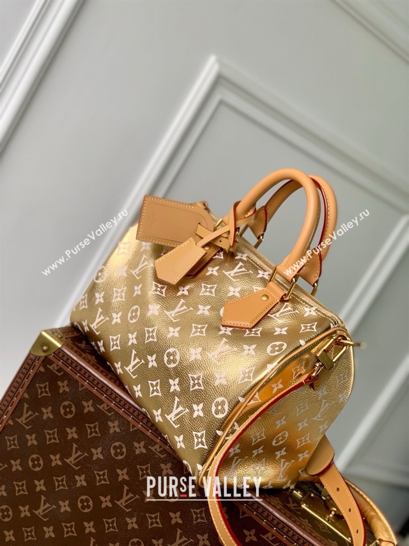 Louis Vuitton Speedy P9 Bandouliere 30 Bag in Calf Leather M13904 Gold 2025 (K-25061210)