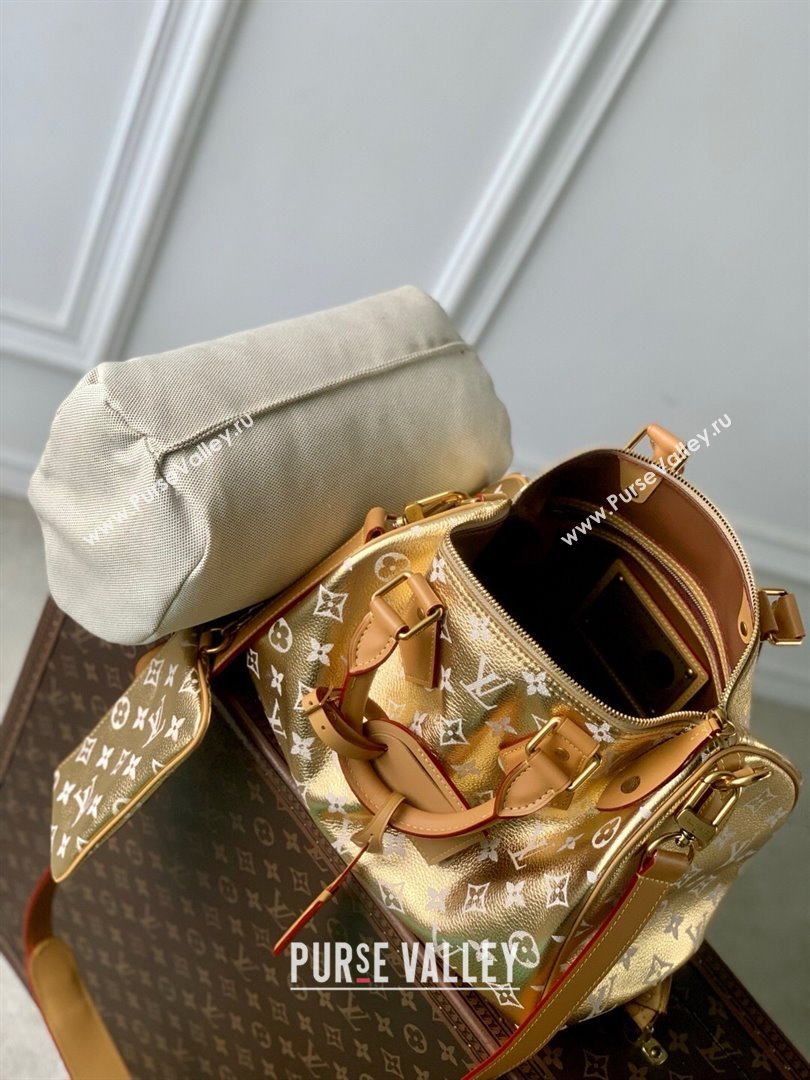 Louis Vuitton Speedy P9 Bandouliere 30 Bag in Calf Leather M13904 Gold 2025 (K-25061210)