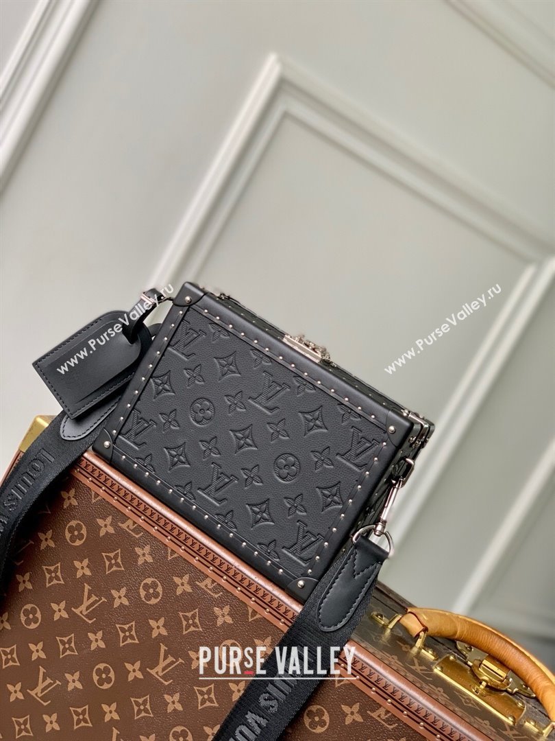 Louis Vuitton Clutch Box Bag in Monogram Shadow Embossed Cowhide Leather M12876 Black 2025 (K-25061810)