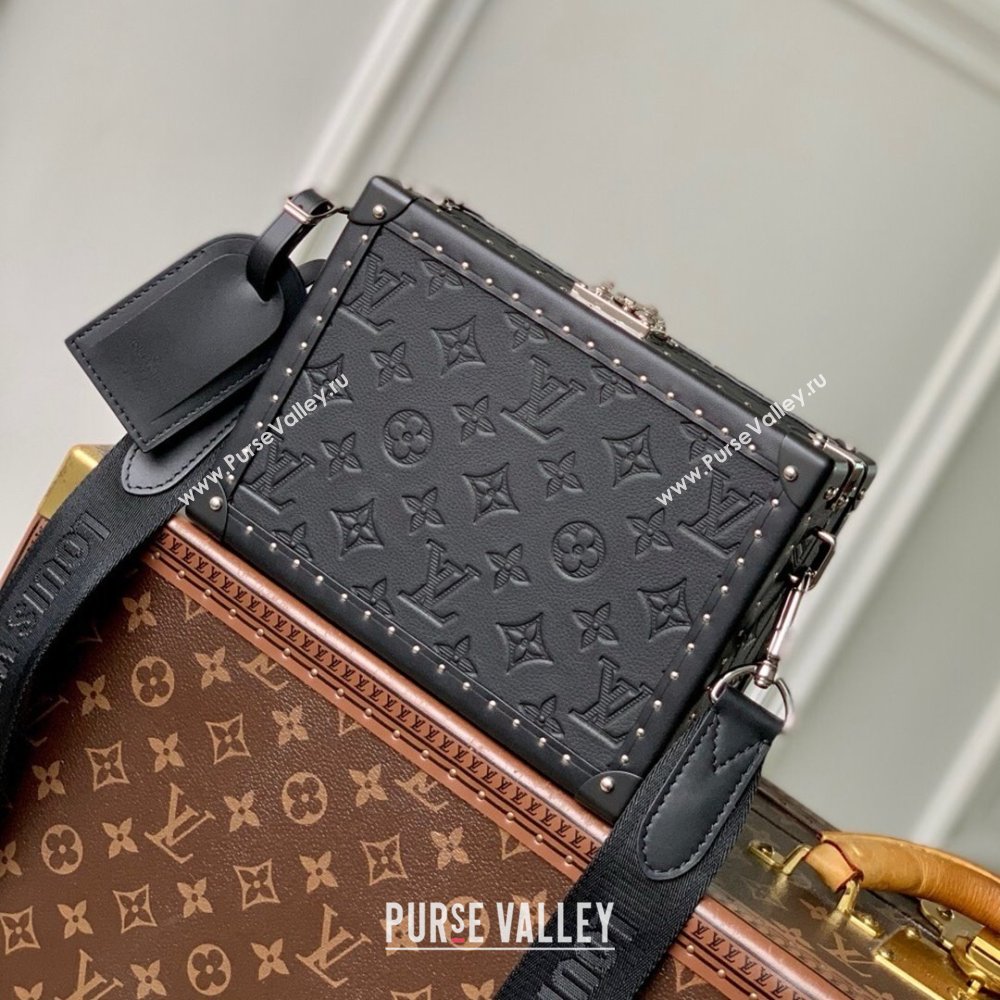 Louis Vuitton Clutch Box Bag in Monogram Shadow Embossed Cowhide Leather M12876 Black 2025 (K-25061810)