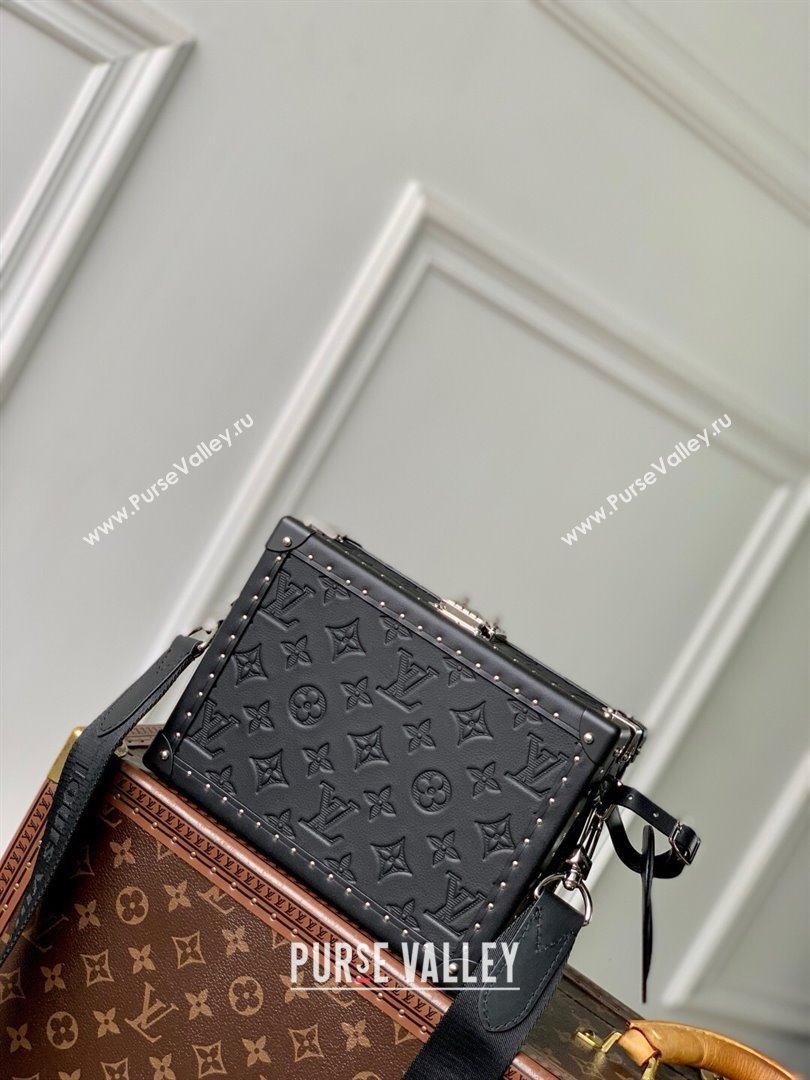 Louis Vuitton Clutch Box Bag in Monogram Shadow Embossed Cowhide Leather M12876 Black 2025 (K-25061810)