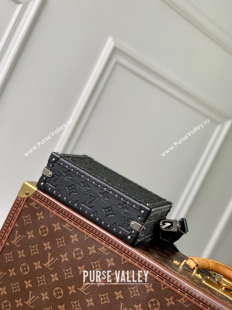 Louis Vuitton Clutch Box Bag in Monogram Shadow Embossed Cowhide Leather M12876 Black 2025 (K-25061810)