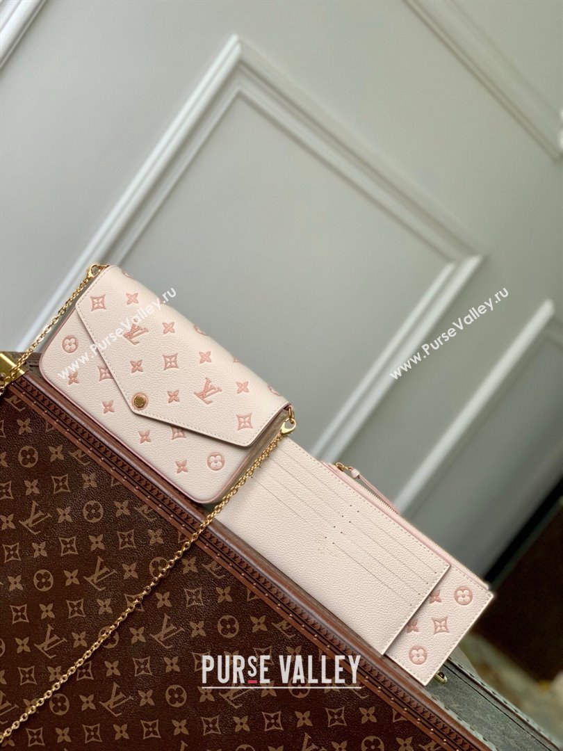Louis Vuitton Felicie Pochette Bag in Bicolor Eden Embossed Grained Cowhide Leather M14968 2025 (K-25061708)