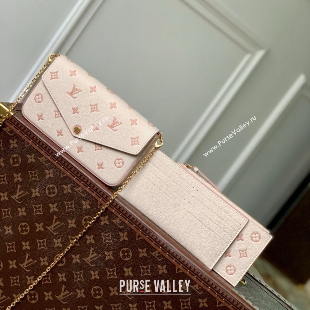 Louis Vuitton Felicie Pochette Bag in Bicolor Eden Embossed Grained Cowhide Leather M14968 2025 (K-25061708)